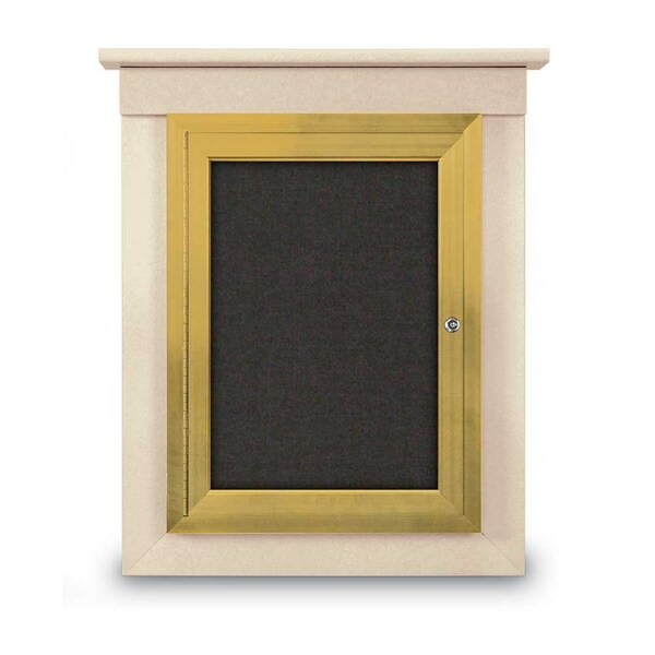 42"x32" 2-Door Enclosed Letterboard, White Vinyl/Walnut